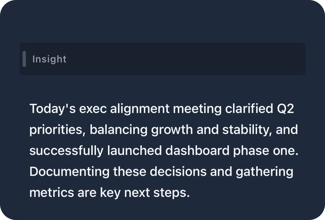 AI-generated insight surfacing patterns in your work