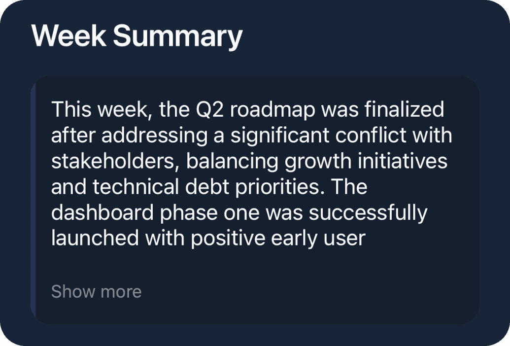 Auto-generated weekly summary of accomplishments